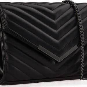 DEXMAY Women Clutch Purses Fashion Quilted Vegan Leather Envelope Evening Handba